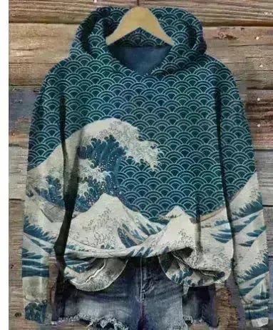 Women Fashion Spring And Autumn Plum Blossom Hooded Super Plus Size Loose-fitting Casual Pullover - EX-STOCK CANADA