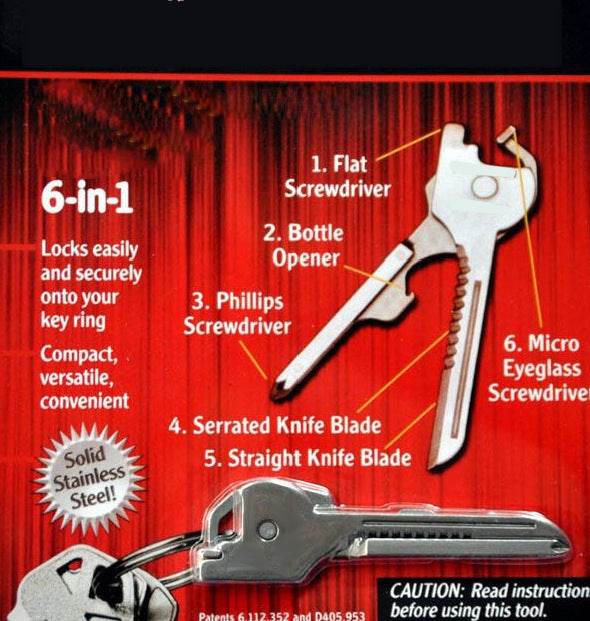 Multipurpose Keychain Key Survive Pocket Opener Shape Mini Multi Gear Utility Tech Tool Ring Screwdriver EX-STOCK Canada 