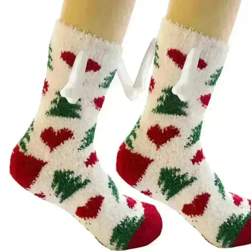 Soft Carton Christmas-themed Fleece Winter Home socks for Women - EX-STOCK CANADA