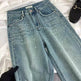 Starry Diamond In The Debris Rhinestone Straight Baggy Jeans Pant For Women - EX-STOCK Canada