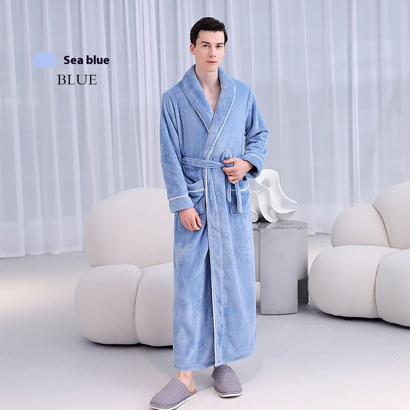 Extended Autumn And Winter Coral Fleece Bathrobe | EX-STOCK product gallery photo 8