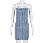 Fashion Backless Tube Denim Dress Summer Sexy Y2K Slim Short Dresses For Women Clothing - EX-STOCK Canada
