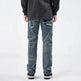American Style Loose Broken Patch Straight Retro Denim Jeans pant Trousers Men - EX-STOCK CANADA
