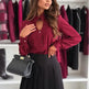Elegant Fashion Button Long Sleeve business Office Formal Work Shirt For Women - EX-STOCK CANADA