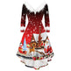 Women's Christmas Long Sleeve V-neck Irregular Dress EX-STOCK Canada 