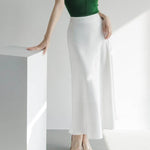 Women's formal Work Satin Skirt Summer High Waist Midi Sheath Skirt - EX-STOCK Canada