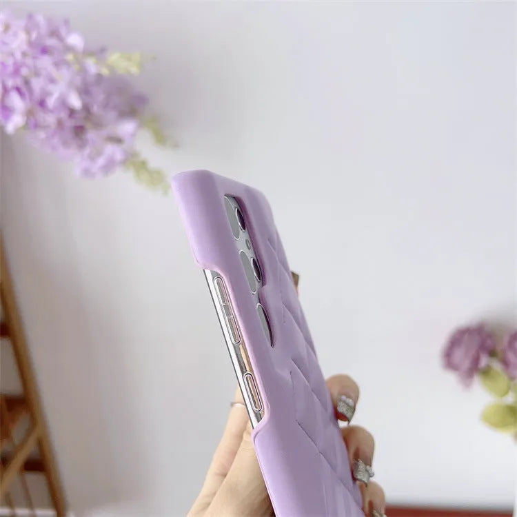 Diamond Plaid Samsung leather Phone case - EX-STOCK CANADA