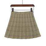 Mini Plaid Pleated High Waist Skirt A- Line Skirt - EX-STOCK Canada