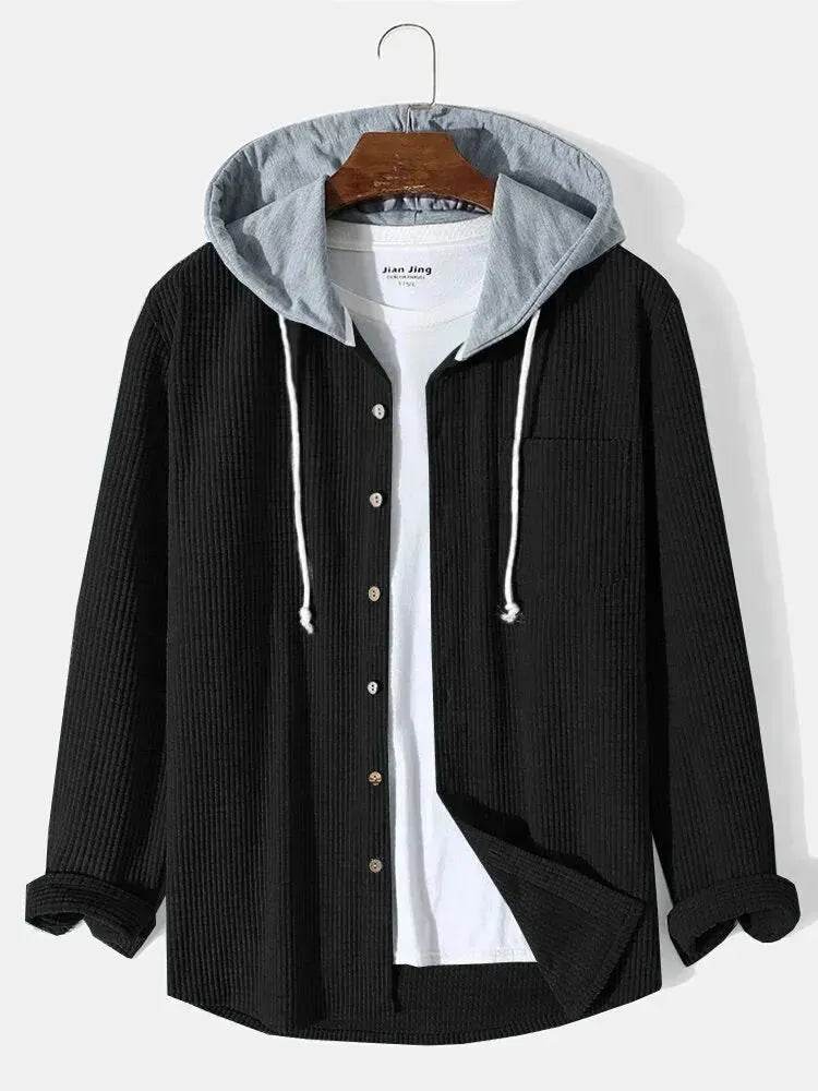Men's Autumn And Button down Waffle Hoodie Cardigan - EX-STOCK Canada