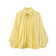 Women's Loose Pleated Zip-Front Jacket – Balloon Sleeves, 6 Colours | Sizes XS–XL
