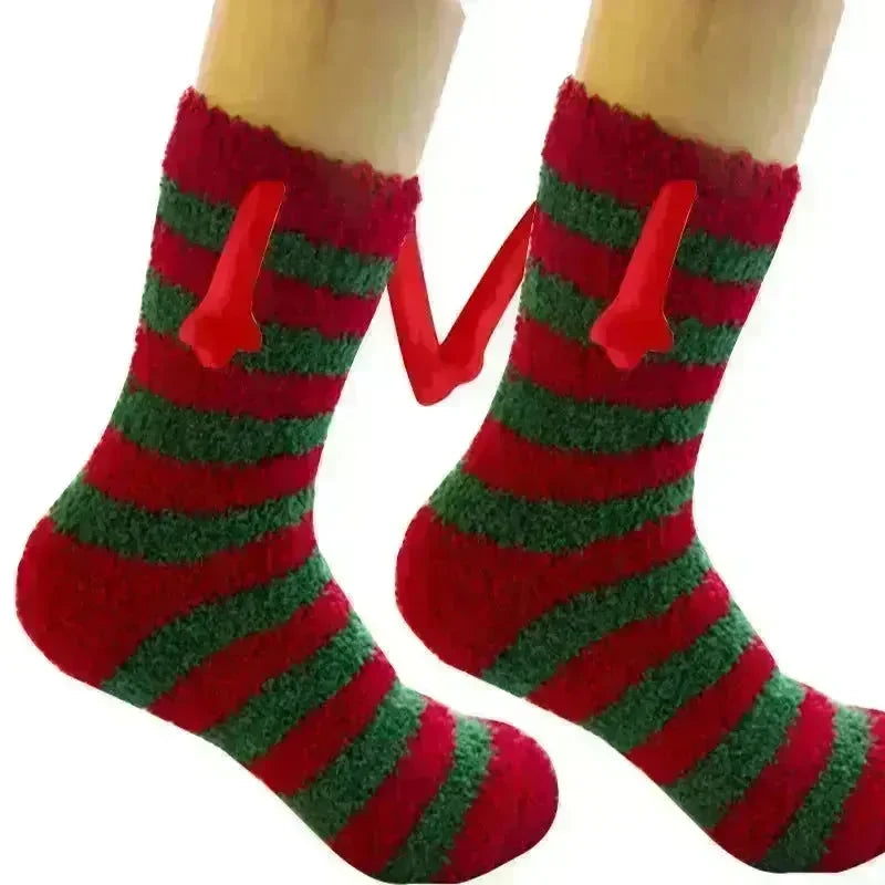 Soft Carton Christmas-themed Fleece Winter Home socks for Women - EX-STOCK CANADA