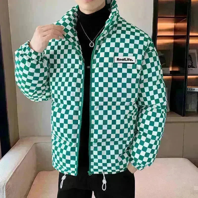 New Fall Winter Checkered Cotton padded Down Puffer Jacket men - EX-STOCK CANADA