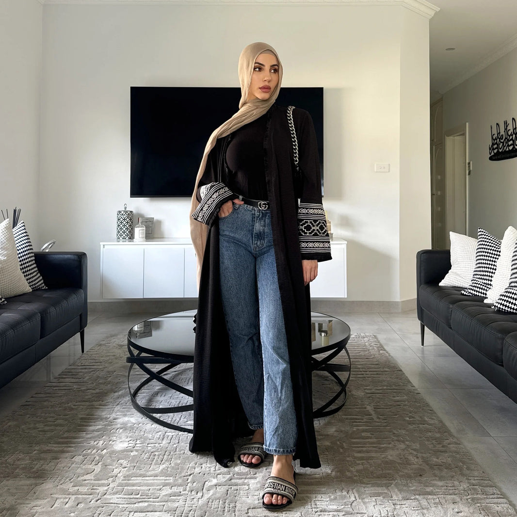 Fringe Cardigan Robe Muslim Dress EX-STOCK Canada 