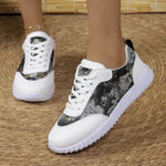 Versatile Lace-up Flat Shoes Casual Lightweight Thick-soled Running Sports Shoes Low-top Breathable Sneakers For Women - EX-STOCK Canada