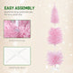 6' Pencil Christmas Tree, Slim Artificial Xmas Tree With Realistic Branches, Sturdy Metal Stand, Pink EX-STOCK Canada 