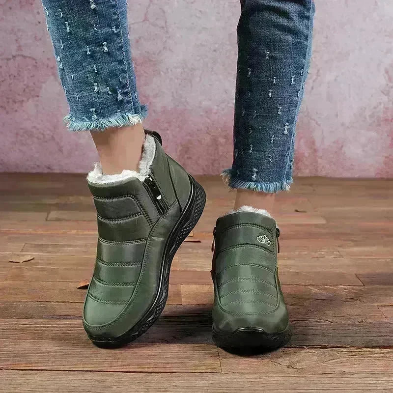 Winter Women's Cotton-padded Thick fleece lined Ankle Snow Boots - EX-STOCK CANADA
