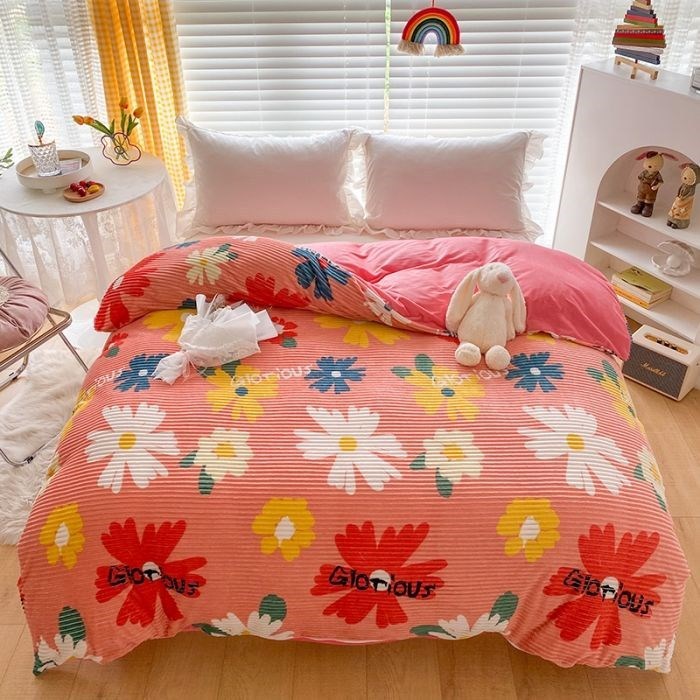 Double-sided Warm Coral Fleece Duvet Cover EX-STOCK Canada 