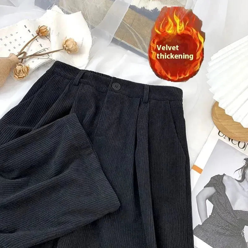 Autumn And Winter New High Waist Loose And Slimming Straight Casual Trousers - EX-STOCK CANADA