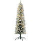 6ft Artificial Prelit Christmas Tree With Warm White LED Light, Snow Flocked Branches, Metal Base, Pencil Xmas Tree EX-STOCK Canada 