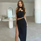 Fashion Backless Hollow-out Tube Top Split Sexy Party Dress - EX-STOCK CANADA