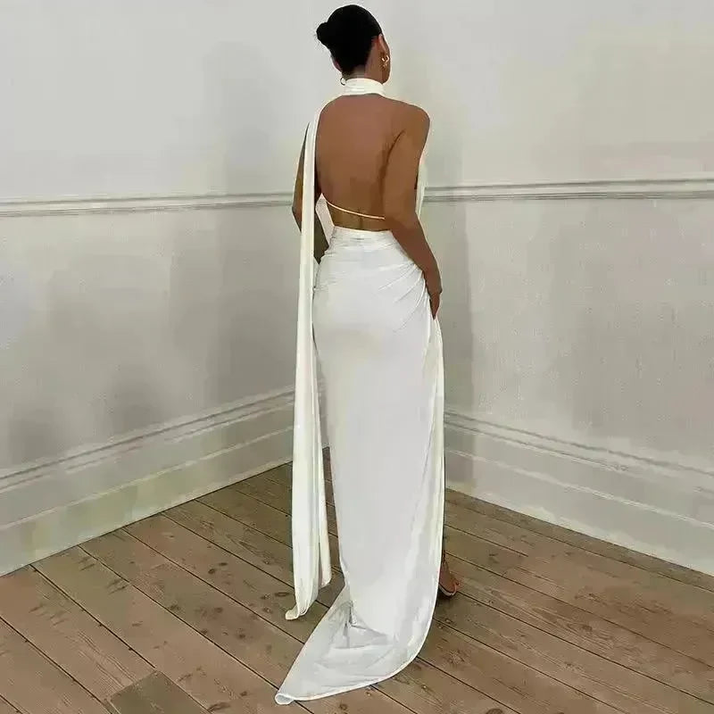 Fashion Backless Hollow-out Tube Top Split Sexy Party Dress - EX-STOCK CANADA