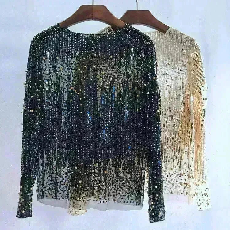 Fashion Bottoming Shirt Sequined Top For Women - EX-STOCK CANADA