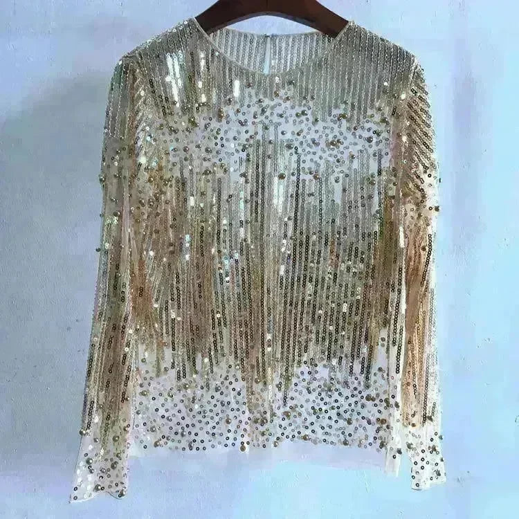 Fashion Bottoming Shirt Sequined Top For Women - EX-STOCK CANADA