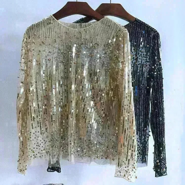Fashion Bottoming Shirt Sequined Top For Women - EX-STOCK CANADA