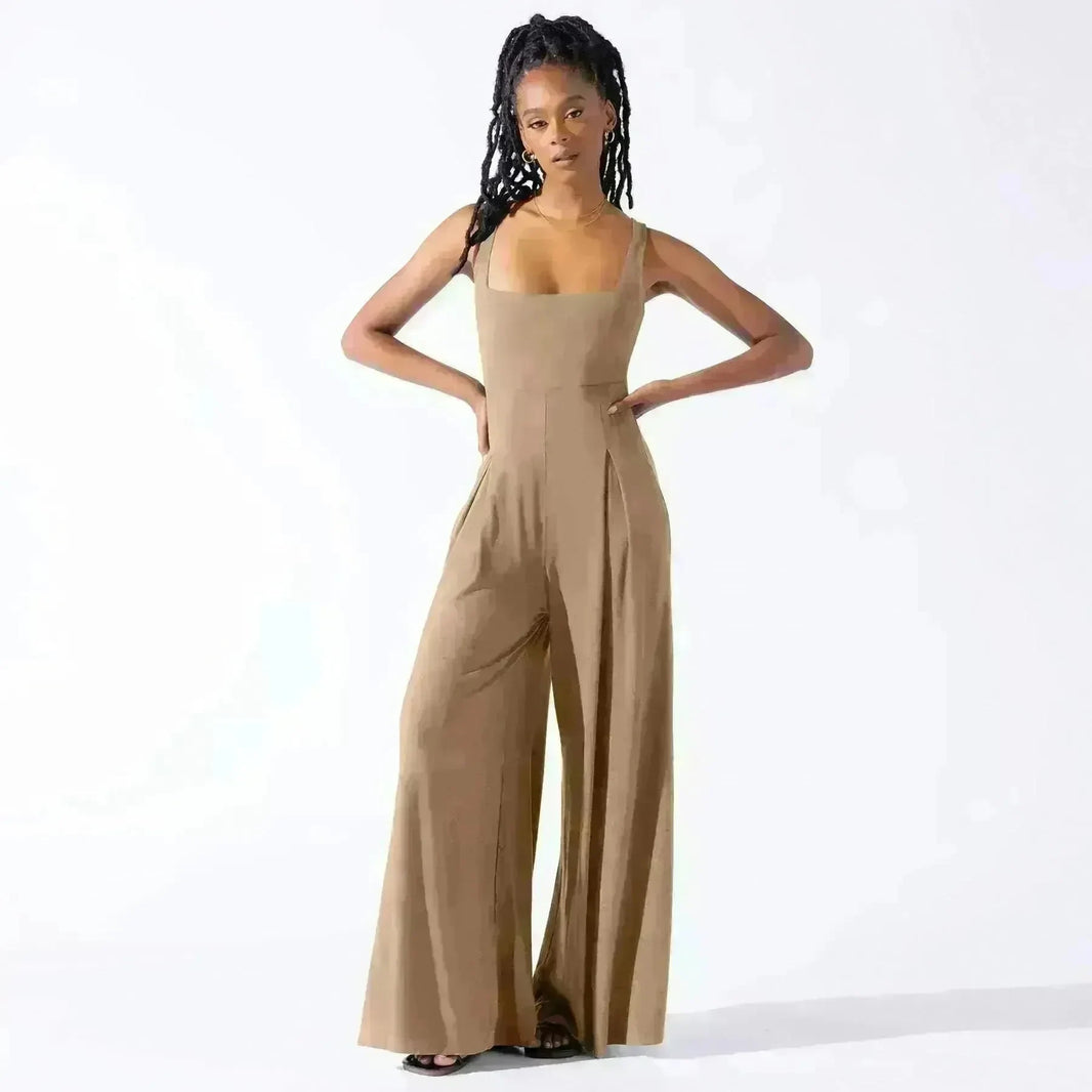 Fashion Casual Knitted Sling Wide-leg Jumpsuit - EX-STOCK CANADA