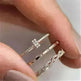 Fashion Creative Cross Zircon Rhinestone Ring 3 pieces Rose Gold Rhinestone Ring - EX-STOCK CANADA