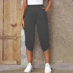Fashion Cropped Trousers With An Elasticated Waist Women - EX-STOCK CANADA