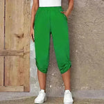 Fashion Cropped Trousers With An Elasticated Waist Women - EX-STOCK CANADA
