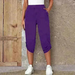 Fashion Cropped Trousers With An Elasticated Waist Women - EX-STOCK CANADA