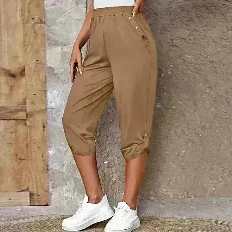 Fashion Cropped Trousers With An Elasticated Waist Women - EX-STOCK CANADA