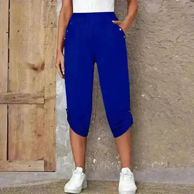 Fashion Cropped Trousers With An Elasticated Waist Women - EX-STOCK CANADA