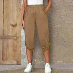 Fashion Cropped Trousers With An Elasticated Waist Women - EX-STOCK CANADA