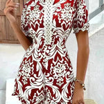 Fashion Fig Random Baroque Printed Guplay Lace Jumpsuit - EX-STOCK CANADA