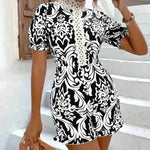 Fashion Fig Random Baroque Printed Guplay Lace Jumpsuit - EX-STOCK CANADA