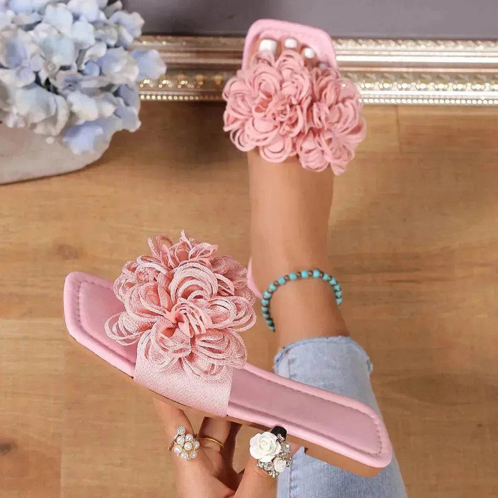 Fashion Flower Flat Slippers For Women - EX-STOCK Canada
