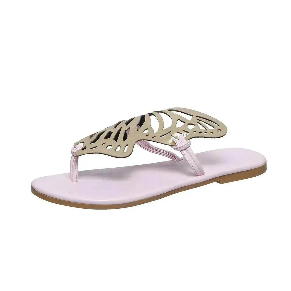 Fashion Hollow Butterfly Flip-Flops Summer Sandals For Women Casual Beach Shoes New Low Heel Flat Slides Slippers - EX-STOCK Canada