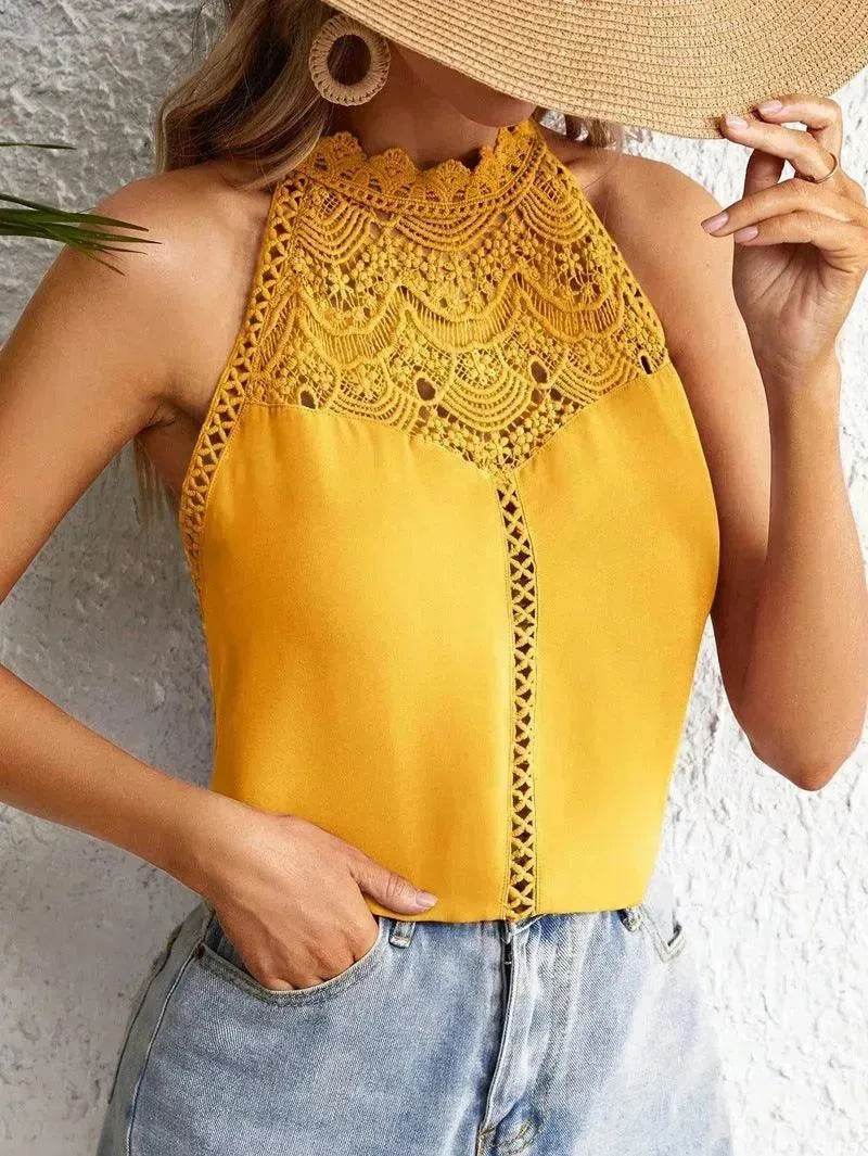 Fashion Hollowed-out Lace Gas Vest Top For Women - EX-STOCK Canada