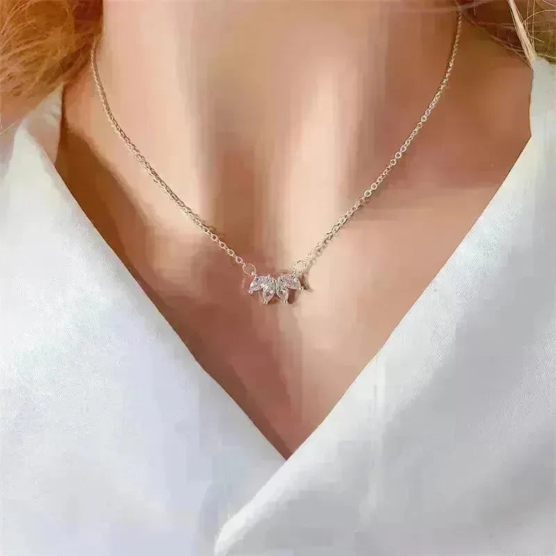 Fashion Jewelry Minimalist Shining Flower Petal Necklace For Women Girls Lotus Flower Pendant Necklace Female Party Anniversary Jewelry Gift - EX-STOCK CANADA