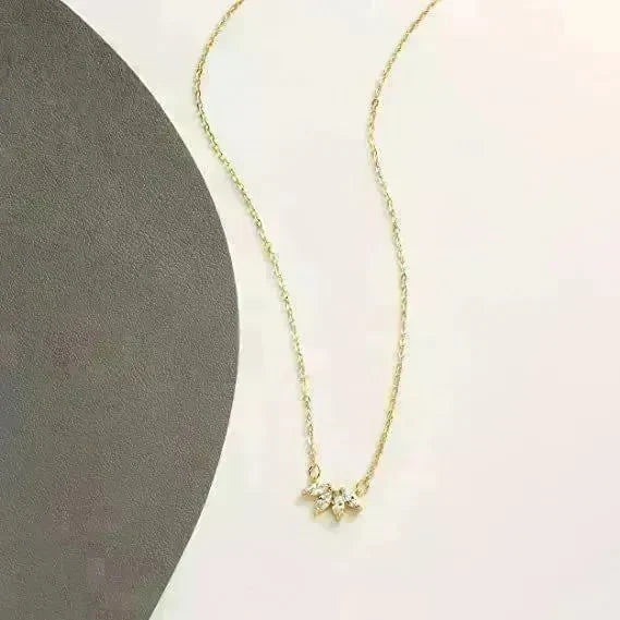 Fashion Jewelry Minimalist Shining Flower Petal Necklace For Women Girls Lotus Flower Pendant Necklace Female Party Anniversary Jewelry Gift - EX-STOCK CANADA