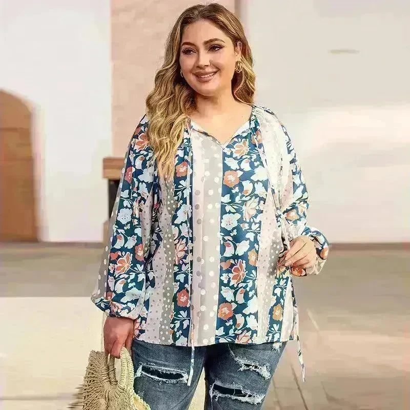 Fashion Loose Printed Long-sleeved Top Women - EX-STOCK CANADA
