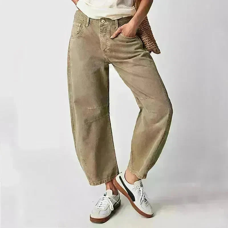 Fashion Loose Wide-leg Pants Summer Sports Straight Casual Cotton Trousers Women's Trouser Pant - EX-STOCK CANADA
