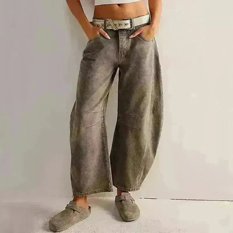 Fashion Loose Wide-leg Pants Summer Sports Straight Casual Cotton Trousers Women's Trouser Pant - EX-STOCK CANADA