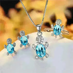 Fashion Oval Zircon Pendant Turtle Shape Necklaces With Rainbow Stone Multicolor Animal Necklace Jewelry For Woman And Children - EX-STOCK CANADA