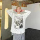 Fashion Painting Printing Long Sleeve Shirt top. - EX-STOCK CANADA