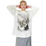Fashion Painting Printing Long Sleeve Shirt top. - EX-STOCK CANADA