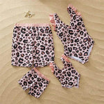 Fashion Simple Pink Leopard Print Parent-child Swimsuit - EX-STOCK Canada